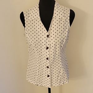 Dress Barn Women's Sleeveless Business Casual Polka Dot Top